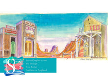 Load image into Gallery viewer, Set Design Blueprints for Musical Crazy For You_Western Town_Gaitey Theater Set Design