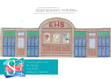 Load image into Gallery viewer, High School Musical Set Design | Hallways Lockers of EHS Wildcats