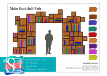 Load image into Gallery viewer, Matilda Set Design Blueprints_Mid century bookshelf main unit_high school_build matilda set
