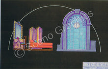 Load image into Gallery viewer, Dressing Room Broad Street for the musical "42nd Street," ScenoGraphics design. Rent Design Pak© to build yourself!  DIY Sets, guide to building, high school, college, community theater. Play.