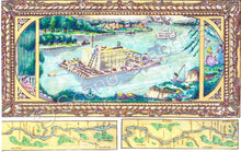 Load image into Gallery viewer, Mississippi River Backdrop "Big River: Huckleberry Finn" musical set, ScenoGraphics design. Rent Design Pak© to build yourself! DIY Sets, guide to building, high school, college, community theater. Play.