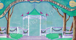 Gazebo Set Shakespeare's "A Midsummer Night's Dream", ScenoGraphics design. Rent Design Pak© to build yourself! DIY Sets, guide to building, high school, college, community theater. 