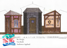Load image into Gallery viewer, Beauty and the Beast Set Design Blueprints, Castle Door, Tavern, Belle&#39;s House
