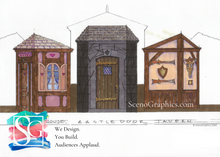 Load image into Gallery viewer, Beauty and the Beast Set Design Blueprints, Castle Door, Tavern, Belle's House