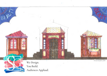 Load image into Gallery viewer, Beauty and the Beast Set Design Blueprints, Town, Bakery, Book Seller, Town Hall
