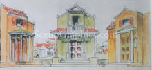 Load image into Gallery viewer, 3 Roman houses "A Funny Thing Happened On The Way To Forum" Musical Set, ScenoGraphics design. Rent Design Pak© to build yourself! DIY Sets, guide to building, high school, college, community theater. Play. Rome, Roman, Columns.