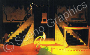 Pyramid boat "Aida" set, ScenoGraphics design. Rent Design Pak© to build yourself! DIY Sets, guide to building, high school, college, community theater. 