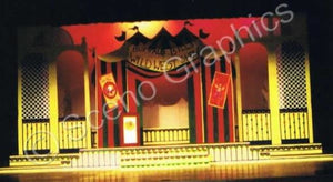Buffalo Bill's Wild West Show "Annie Get Your Gun" musical set, ScenoGraphics design. Rent Design Pak© to build yourself! DIY Sets, guide to building, high school, college, community theater. Play.