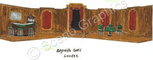Load image into Gallery viewer, Lounge, single decker boat, "Anything Goes" musical set, ScenoGraphics design. Rent Design Pak© to build yourself! DIY Sets, guide to building, high school, college, community theater. Play.