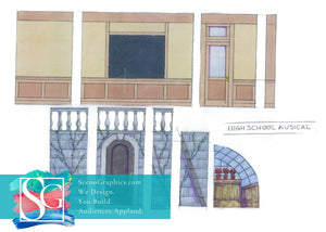 Set Design for High School Musical | Classroom and Rooftop Terrace Garden Greenhouse Ms. Darbis