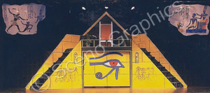 Pyramid Museum "Aida" musical set, ScenoGraphics design. Rent Design Pak© to build yourself! DIY Sets, guide to building, high school, college, community theater. 