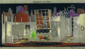 "Barefoot in the Park" musical set, ScenoGraphics design. Rent Design Pak© to build yourself! DIY Sets, guide to building, high school, college, community theater. Play.