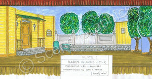Lamar's House "Babes In Arms"  1959 Version Musical Set, ScenoGraphics design. Rent Design Pak© to build yourself! DIY Sets, guide to building, high school, college, community theater. Play.