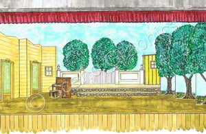 Lamar's House Playhouse "Babes In Arms" 1959 Version Musical Set, ScenoGraphics design. Rent Design Pak© to build yourself! DIY Sets, guide to building, high school, college, community theater. Play.