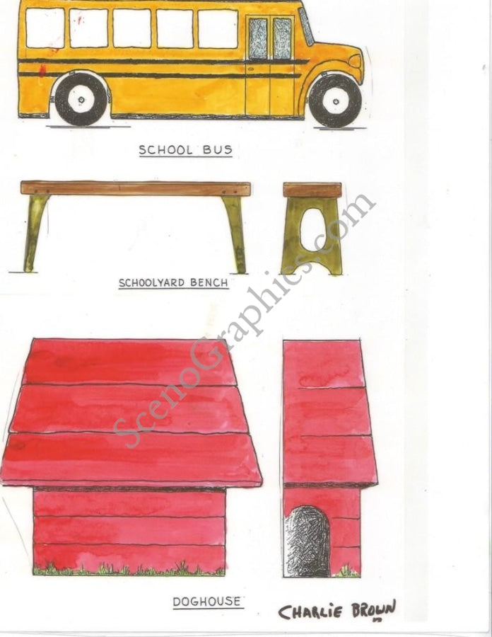 You're A Good Man Charlie Brown Design Pak©  Set Design Scenography, How to build a set for You're a Good Man Charlie Brown, Easy set, Beginners Set building, how to produce 